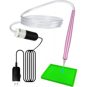 Ayuhr-Stylo De Peinture Diamant Électrique, Innovant Et Électrique Avec Micro Vide, Accessoires De Peinture Diamant, Avec Câble Usb Et Autres Accessoires (Rose) - Neuf