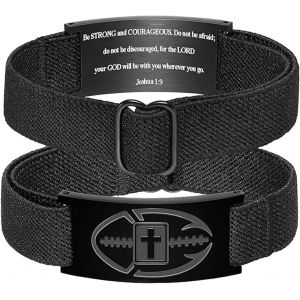 Eryi-Bracelet Homme Croix Réglable:Bracelet Homme Versets Bibliques Avec Plaque En Acier Inoxydable Bijoux Religieux Chaîne Ajustable Pour Prière - Cadeau Anniversaire Fête Des Pères - Neuf