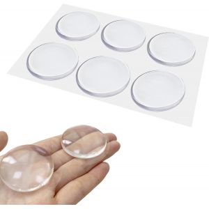 Letnerny-Lot De 6 Butoirs De Porte En Caoutchouc Blanc - Protection Murale - En Silicone - Isolation Phonique - Butées Élastiques Autocollantes - Pour Mur, Porte, Planche En Bois, Plaques De Verr - Neuf