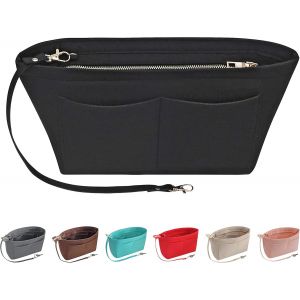 RFCBC-Organiseur de sac à main en feutre - Organiseur de sac à main en feutre - Plusieurs poches - Sac fourre-tout pour femme - Noir - L - Neuf