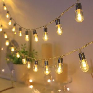 20leds À Piles 2,5mètres Avec Minuterie Pour Éclairage Intérieur Et Extérieur, Chambre, Décoration De Chambre D'enfant, Balcon, Mariage, Fête, Noël(Blanc Chaud) - Neuf