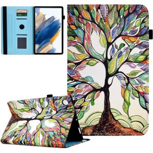 Kal-&Eacute;tui Coque Pour Samsung Galaxy Tab A8 10,5 Pouces 2022 2021 Sm-X200/ X205/ X207 Housse &Eacute;tui De Protection Avec Veille/R&eacute;veil Automatique Pour Samsung Galaxy Tab A8 2022/2021, Arbre De Vie - Neuf