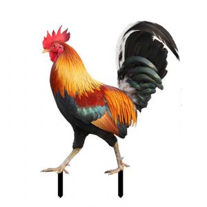 Statue De Coq D&eacute;corative Pour Jardin, Sculpture De Poulet En M&eacute;tal, Figurine D'ext&eacute;rieur - Neuf