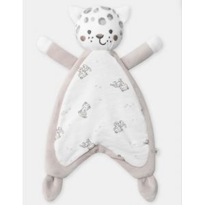 Doudou l&eacute;opard Sergent Major blanc beige clair jouet b&eacute;b&eacute; - Neuf