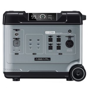OUKITEL P5000 Pro Station d&rsquo;&Eacute;nergie Portable 5120Wh | Batterie LiFePO4 Solaire 4000W | Groupe &Eacute;lectrog&egrave;ne Pro avec Roulettes, UPS 10ms, Double USB-C 100W, App Contr&ocirc;le - Neuf