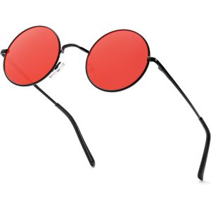 Lunettes De Soleil Rondes Polarisées Pour Homme Et Femme - Lunettes De Soleil Rétro En Métal Hippie Pour Conduite Et Voyage - Neuf