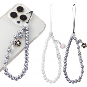 Kal-Chaîne De Téléphone Portable Perles Courte, Anti Perte Lanière De Téléphone Portable Dragonne Pour Porte Clés Sangle De Téléphone Portable Bijoux De Téléphone Pour Femmes Filles - Neuf