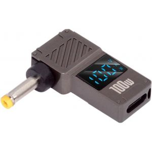 KALANKA-Adaptateur d'alimentation 20 V 5 A PD 65 W pour Ordinateur Portable, Affichage LED Intelligent USB-C Type-C, entrée vers Sortie 100 W, Prise Jack CC 4,0 x 1,7 mm - Neuf