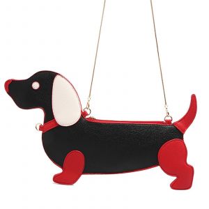 Sac a bandouliere fantaisie en cuir PU pour femme, sac a bandouliere fantaisie en forme de chien, sac de transport avec chaine, sac de courses, sac messager - Neuf