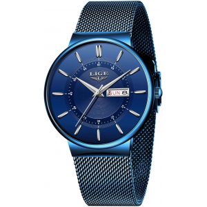 Montre Homme Etanche Vintage Montres Pour Hommes Chrono Quartz Affaires Avec Affichage De La Date Bo&icirc;tier Fin Bracelet Acier Inoxydable Mince Et Minimaliste Waterproof Mens Watches.[J642] - Neuf