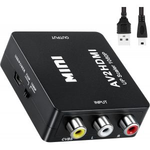 Mini Av Rca Cvbs Vers Hdmi Vidéo Audio Convertisseurs Adaptateur Support 720 1080P Compatible Avec Caméra, Xbox 360, Ps2, Ps3, Wii, N64, Gamecube, Snes,[Z175] - Neuf