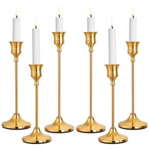 Chandelier Titulaires de Jeu, le Laiton, l'Or C&ocirc;ne porte-Bougies pour la D&eacute;coration de la Maison, Vintage Moderne de 6 Pi&egrave;ces D&eacute;coratives pi&egrave;ce Ma&icirc;tresse - Neuf