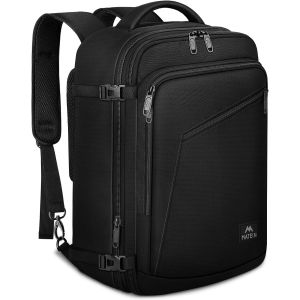 KALANKA-Sac 40x20x25 Ryanair, Baggage Cabine Ryanair 40x30x20 &Eacute;tanche Durable, Sac &agrave; Dos Voyage Cabine Avion 20L Extensible, Bagage &agrave; Main Petit pour Femme Homme Travail Affaire Cours Scolaires, Noir - Neuf