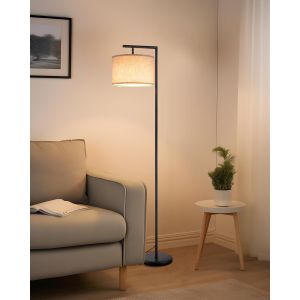 Nouvelhorizonstore-Lampadaire Sur Pied Salon Avec Abat-Jour &iquest;&iquest; Angle R&iquest;&iquest;Glable En Lin Beige, E27 Douille, 2700k Ampoule Incluse, Lampe &iquest;&iquest; Pied En M&iquest;&iquest;Tal Avec Interrupteur &iquest;&iquest; P&iquest;&iquest;Dale Pour Chambre, Salon, Bu - Neuf