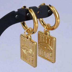 S1585-G - Boucles D'oreilles Punk Croix Épée Pendentif,Cerceaux En Acier Inoxydable Pour Femmes Et Hommes,Accessoires Non Ternissants,Bijoux Vintage,Cadeau Arete - Neuf