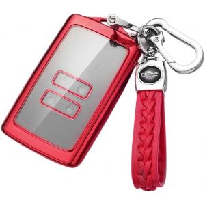 Clio Zoe Arkana Megane Espace Protection clé avec Porte Clef pour Renault Clio 5|Zoe|Captur 2|Arkana|Kadjar|Megane 4 2019-2023 2024 Accessoire Protection cle (Rouge) - Neuf
