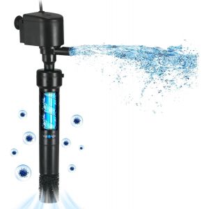 Meimie-Aquarium U-V Pompe De Filtre Pour 150-380l Réservoir De Poissons,5w Lampe Anti-Algues U-V Clarificateur,1200l/H Cristal Purificateur D'algues Pompe À Eau Alimentation En Air Pompe À Débit - Neuf