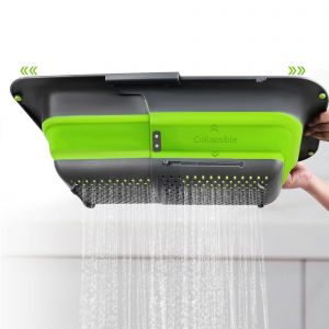 7qt Passoire Pliable Extensible, Évier Inondation, Réglable De Silicone D'évier De Cuisine Passoire, 15 'à 19,8 - Neuf