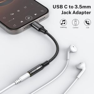 Adaptateur De Prise De Casque &Agrave; 3,5Mm, Adaptateur &Eacute;couteur Usb C Jack 3.5Mm En Nylon, Adaptateur Jack Usb Type C Avec Dac Pour Samsung Galaxy S24 22 S20 Ultra S20, Pixel 4 3 2 Xl, Ipad Pro[Z989] - Neuf