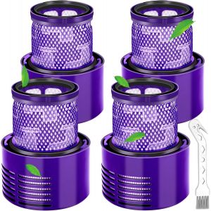 Filtro para V10 SV12, filtros par aspiradoras Cyclone Dyson V10 SV12 Série V10 Absolue/Animal/Total Clean/Motorhead, accesorios de repuesto n° DY-969082-01 (4 unidades) (V10) - Neuf