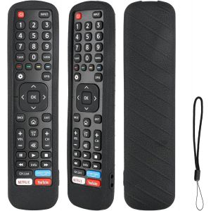 LETNERNY-Coque De Protection En Silicone Pour Télécommande H nse En2Bi27H En2Bf27H En2Bb27H En2X27Hs En2D27 En2Ak27H Tv Housse De Protection Antichoc Avec Cordon (Noir) - Neuf