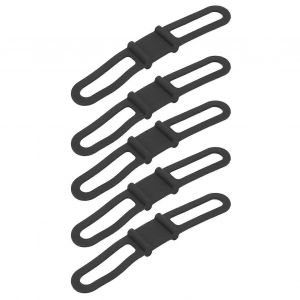 Duuti 5pcs V&eacute;lo Bande De Silicone Cyclisme Lampe De Poche Support De Guidon Support De V&eacute;lo Polyvalent Sangles De V&eacute;lo Pour Roulernoir - Neuf