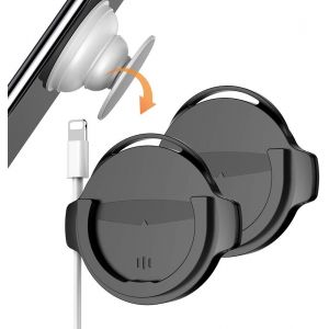 Pops Lot de 2 supports de voiture avec adh&eacute;sif 3M pour smartphones, tablettes, tableau de bord, bureau, cuisine et maison (noir) - Neuf