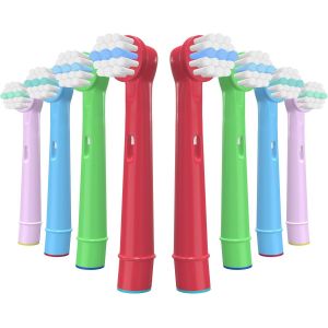Kgabery-Yanban 8 Pièces Tête De Brosse À Dents Pour Enfants Pour Oral B,Têtes De Brosse De Remplacement Pour Braun Kids Brosse À Dents Électrique - Neuf