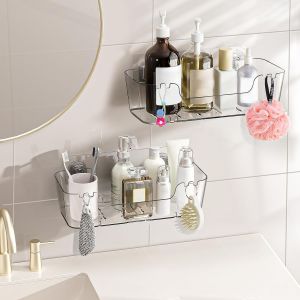 Étagère Salle de Bain, 2 pièces Étagère de Douche sans perçage pour Montage Mural d'étagères de Salle pour Salle de Bains et Cuisine (Petit Panier*2) - Neuf