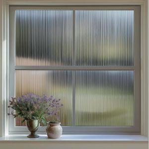 Film Fenetre Anti Regard Motif en Roseau 30x200cm, Film Occultant Fen&ecirc;tre Autocollant D&eacute;coratif Brise Vue Fenetre Amovible Anti UV Film Electrostatique Vitre pour Maison Bureau, Gris - Neuf