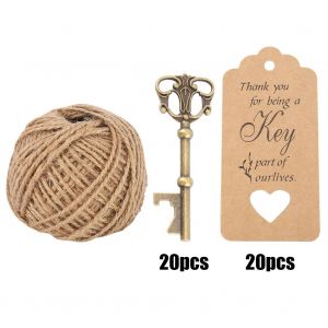 Hjlian Decapsuleur Unique De Style Vintage Avec Cles Et Etiquettes D'escorte, Ficelle Pour Cartes, Decoration De Fete De Mariage A Domicile - Neuf