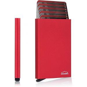 KALANKA-Porte Carte Bancaire Sécurise Anti Piratage Peut Ranger 8 a10 Cartes Femme et Homme Rigide Métalique en Aluminium-Porte Carte Credit Pop up en Métal avec Protection Anti RFID sans Contact - Neuf