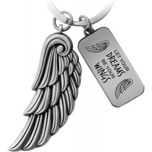 Kal-Porte-Clés Aile D'ange U2013 Porte-Bonheur Ange Gardien Plume Ange U2013 Porte-Clés Ailes D'ange U2013 Pendentif Aile D'ange U2013 Let Your Dreams Be Your Wings - Neuf