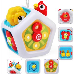 JGD-7 en 1 Cube Occup&eacute;e Sensoriel d'activit&eacute;s Montessori, Cube d'activit&eacute; B&eacute;b&eacute; 1 2 3 Ans, &Eacute;ducatif Sensoriel Bebes Cube Motricit&eacute; B&eacute;b&eacute;,Jouets de Voyage pour B&eacute;b&eacute;s de 1 an,Cadeau Enfant 1 2 3 Ans - Neuf