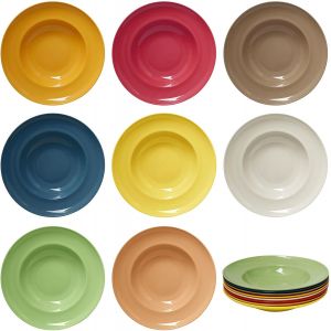 Lot De 8 Assiettes Creuses &Agrave; P&acirc;tes En Plastique - Neuf