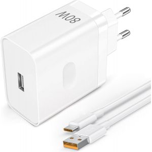 LORANKA-Oppo Chargeur Rapide avec C&acirc;ble USB C 2m, pour OnePlus 10 Pro/Nord 2T, 80W USB C Chargeur Secteur Chargeur Rapide pour OnePlus Nord 4 3 2 CE 3 2 Lite 12 11 10T 9 Pro 8T 7 pour Oppo Reno 12 11 - Neuf