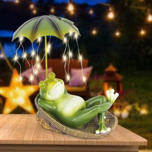 Mevronisshop-Grenouille Solaire D&eacute;coration De Jardin, Solaire Grenouille Statue De Jardin &Eacute;tanche En R&eacute;sine Pour Terrasse, Pelouse, Maison, Cour - Neuf