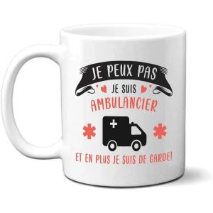 Eryi-Mug Homme Ambulancier - Cadeau Humour Ambulancier Pour Anniversaire Collègue De Bureau Homme Ou Départ En Retraite Ou Cadeau Collègue Noël ¿ Imprimé En France - Neuf