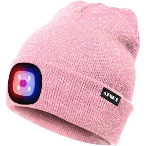 Lumineux Led Bonnet Lumineux Beanie Cap Unisexe Phare Rechargeable Chapeau Rouge Et Bleu Lueur Clignotant Alarme Phare Multi-Couleur - Neuf