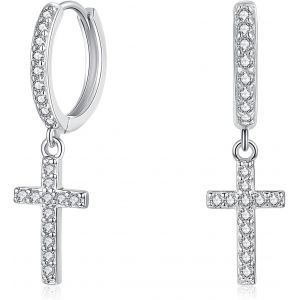 Kal-Boucles D'oreilles Cr&eacute;oles En Argent Sterling 925 Avec Pendentif, Hypoallerg&eacute;niques Et L&eacute;g&egrave;res, Boucles D'oreilles Pendantes En Argent, Bijoux Cadeau Pour Femme, Fille, Petite Amie, Maman - Neuf