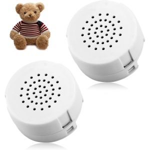 Enregistreur Vocal pour Peluche 60 Secondes,Mini Enregistreur Vocal Enfant Programmable,Boîte de Son Vocale Enregistrable pour Jouets et Peluches avec Message Personnalisé (Blanc 2 pièce).[V387] - Neuf