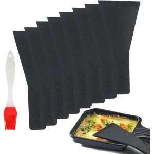 Spatule Raclette Plastique,Spatule Raclette Nylon,Spatule Pour Poêlon,8pcs Avec 1 Silicone Pinceau Grattoir Raclette Nylon Pelle À Raclette Ustensile De Cuisine - Neuf