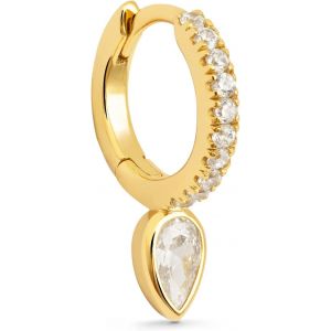 Kal-Boucles D'oreilles Uniques En Zirconias. Argent Sterling 925 Ou Laiton Plaqu&eacute; Or 18 Kt, Orn&eacute;es De Zirconias. Bijoux Pour Femme. - Neuf