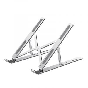 Support pour ordinateur portable argenté, bureau surélevé, réglable, en alliage d'aluminium, radiateur, base de levage manuelle portable - Neuf