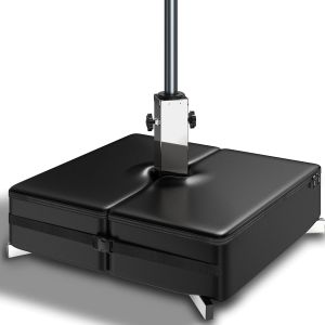 Ulteronixshop-Pied De Parasol Noir 1 Pi&egrave;ce &iquest; Design Lourd Et &Eacute;l&eacute;gant &iquest; Socle Pratique En Acier &iquest; Pour Ext&eacute;rieur, Balcon Et Plage &iquest; Support Croix Polyvalent &iquest; Remplissage Avec De L&iquest;Eau Ou Du Sable - Neuf