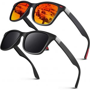 Lunettes De Soleil Homme Polarisées Vintage Tr90 Mode Classiques Ultraléger Carrées 100% Protection Uv400 Lunettes De Soleil - Neuf