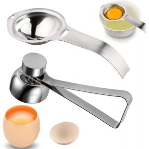 Chenquansarl-Ouvre-Oeufs En Acier, Coupe Oeuf, Coupe ?Uf Ouvre-Oeufs En Acier Inoxydable, Séparateur De Blancs D'oeufs, Coupe-Oeufs En Acier Inoxydable, Ustensile De Cuisine Simple Pour Oeufs Durs (A - Neuf