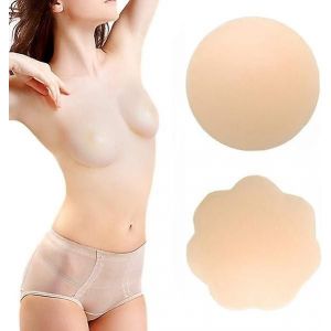 Cache-Tétons 4 Paires Pour Femmes,Adhésif Réutilisable Invisible Pasties Housse Silicone Pour Robe Rose - Neuf