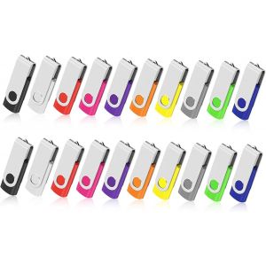 Lot De 3 Cl&eacute;s Usb 2.0 Pivotantes Pliables Usb 2.0 3 Couleurs Mixtes 2 Go 8 Go Bleu/Blanc/Rouge - Neuf