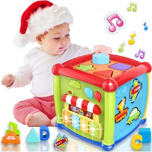 Cube D'activité Jouet Bébé 1 an,Montessori Jouet Enfant 6-12 Mois 12-18 Mois Centre de Développement éducatif Musical Piano Jouet Bébé 6 12 18 Mois Cadeau Enfant 1 2 Ans Garçon Fille - Neuf